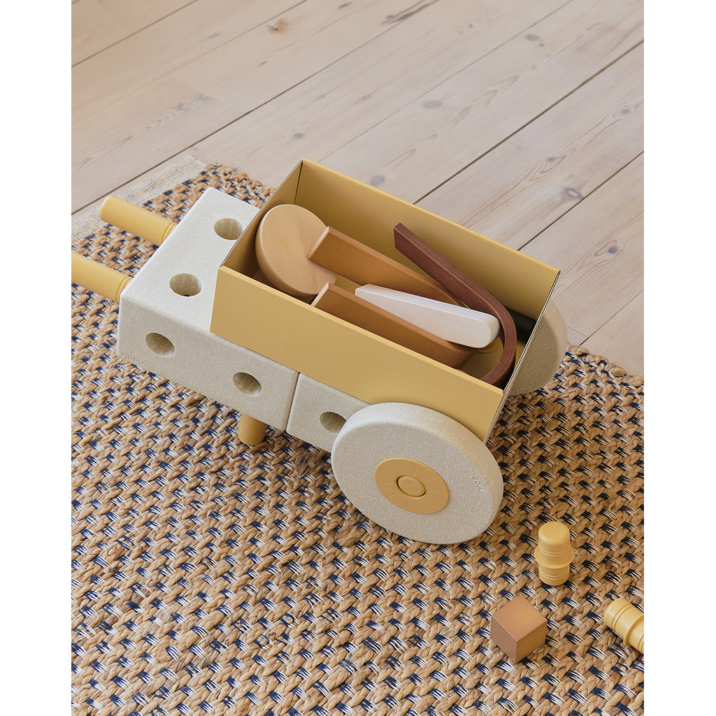 Modu 3-i-1 gåvogn, aktivitetsleketøy i skum - Sand grey/ Honey yellow