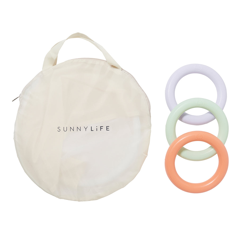 Sunnylife oppusteligt babyleketeppe med solskjerm, Apple sortbet multi