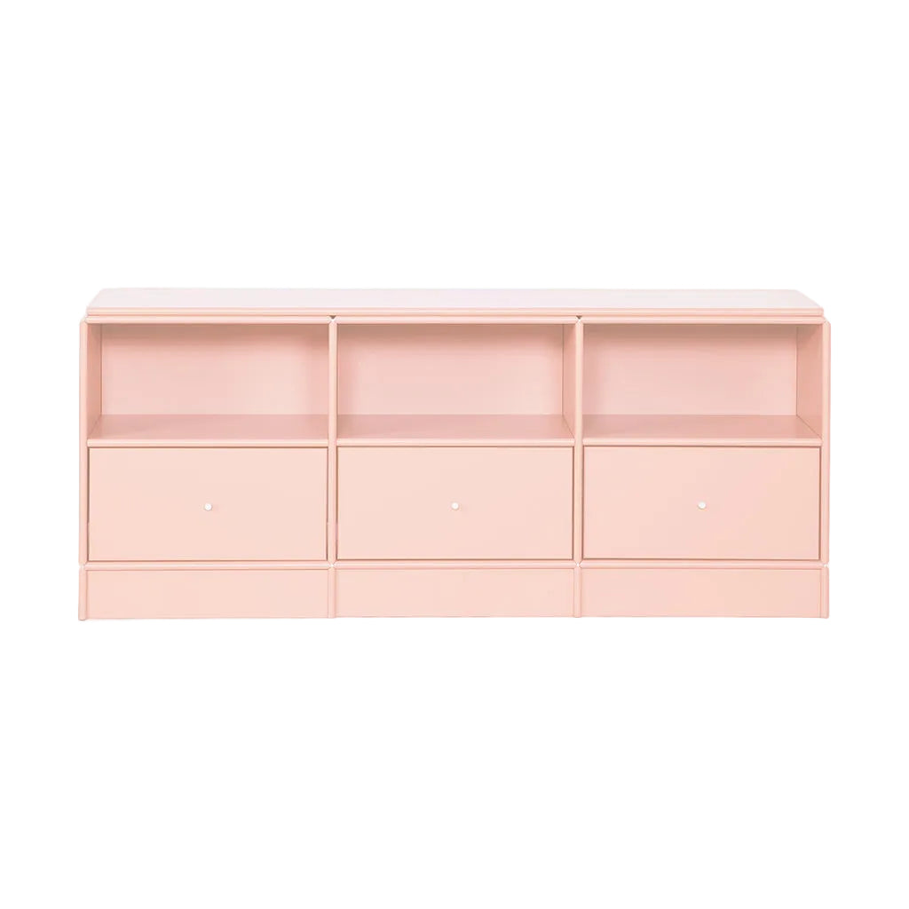 Bailey Bænk med topplade, 49x117x42, lyserød farve, front set