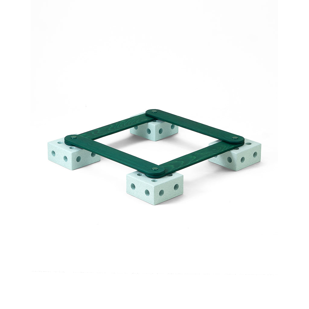 Modu Balancebane, balansebane i treverk med skumklosser, aktivitetsleketøy - Ocean Mint / Forest Green