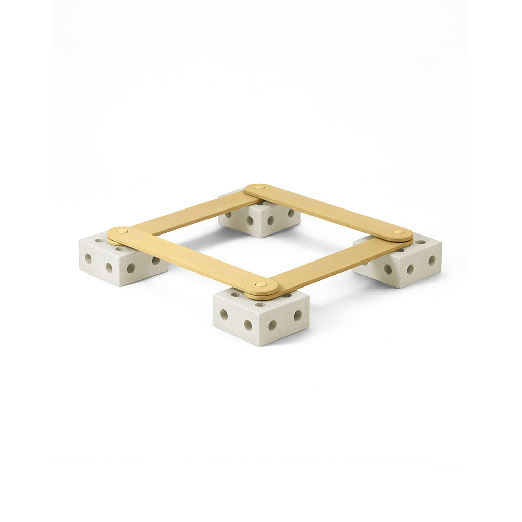 Modu Balance track, balansebane i tre og skumklosser – Sand grey/ Honey yellow