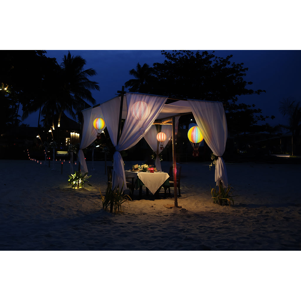 LED Luftballong, Blue stars - 18 cm