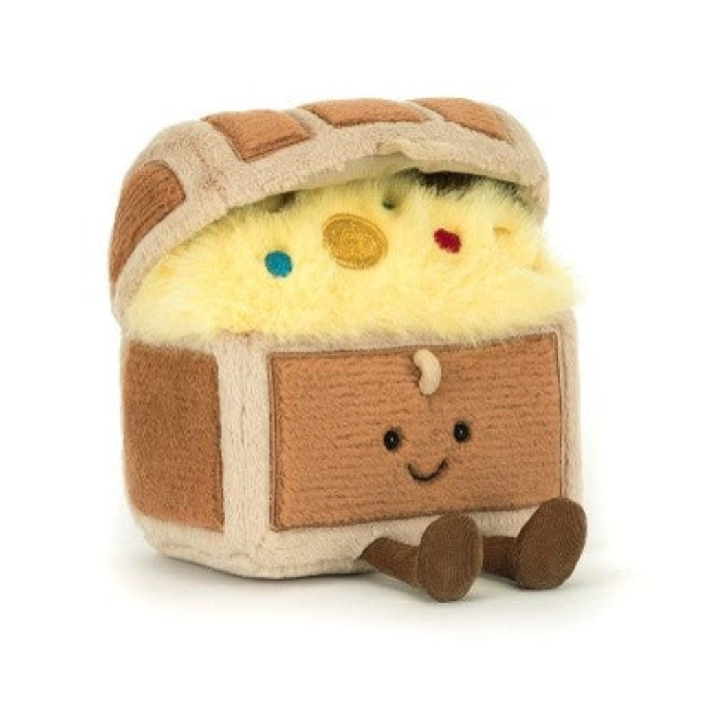 Jellycat Amuseables Treasure Chest bamse skattekiste 19 cm