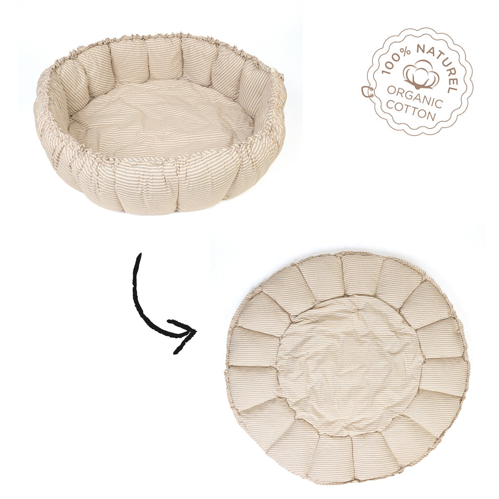 Play&Go Bloom, Tre-i-én babytæppe, økologisk – Stripes blue