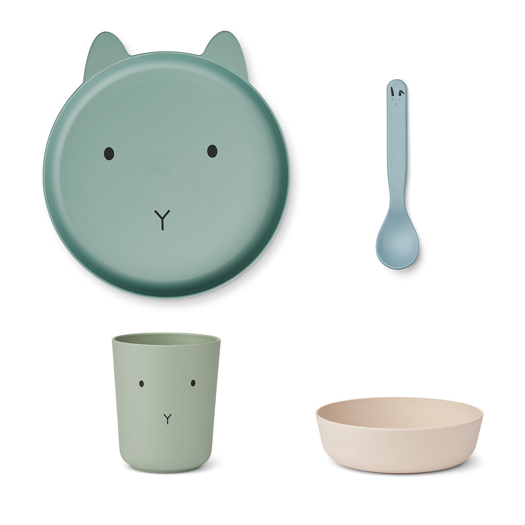 Liewood Brody juniorservise - Rabbit dusty mint multi mix