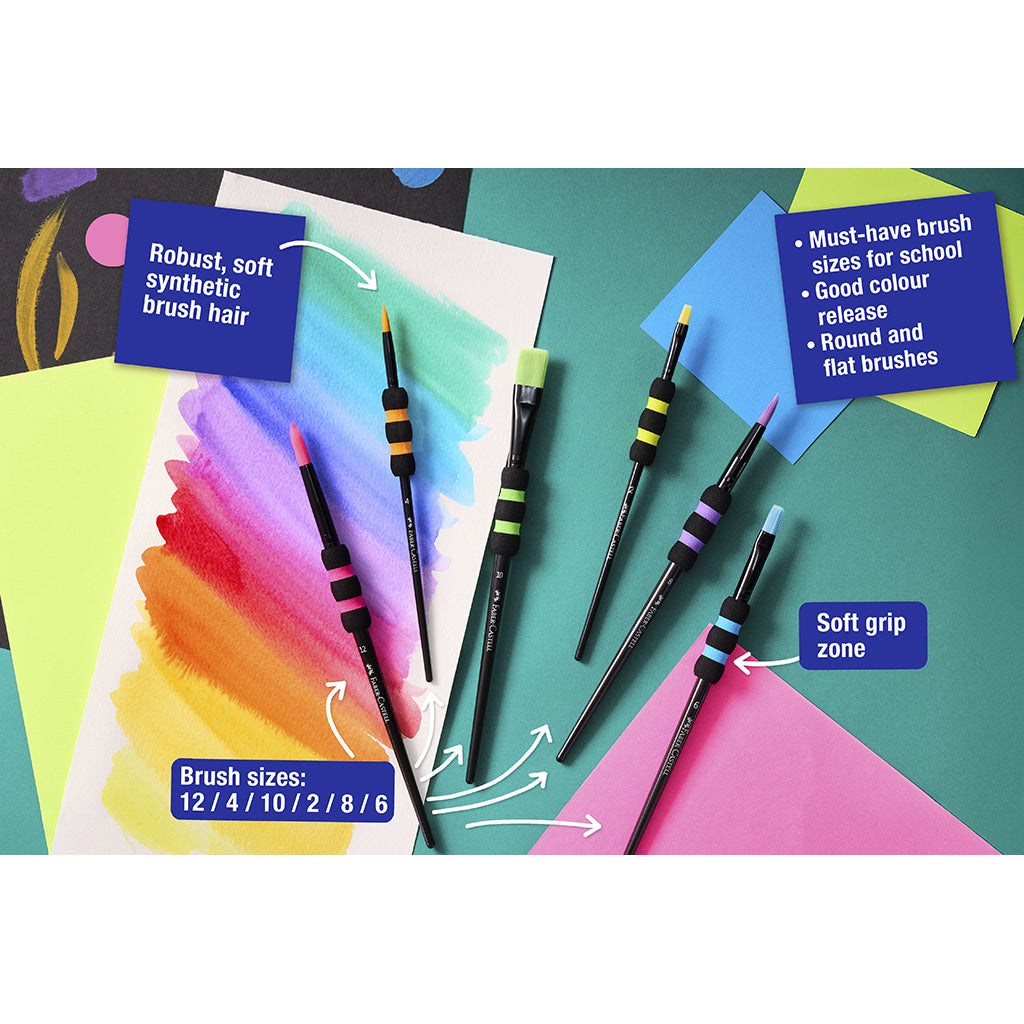 Faber-Castel, Penselsett for barn – 6 stk Soft Touch