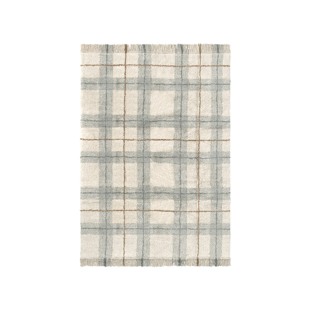 Lorena Canals vaskbart gulvtæppe, Tartan Blue Sage - flere str.