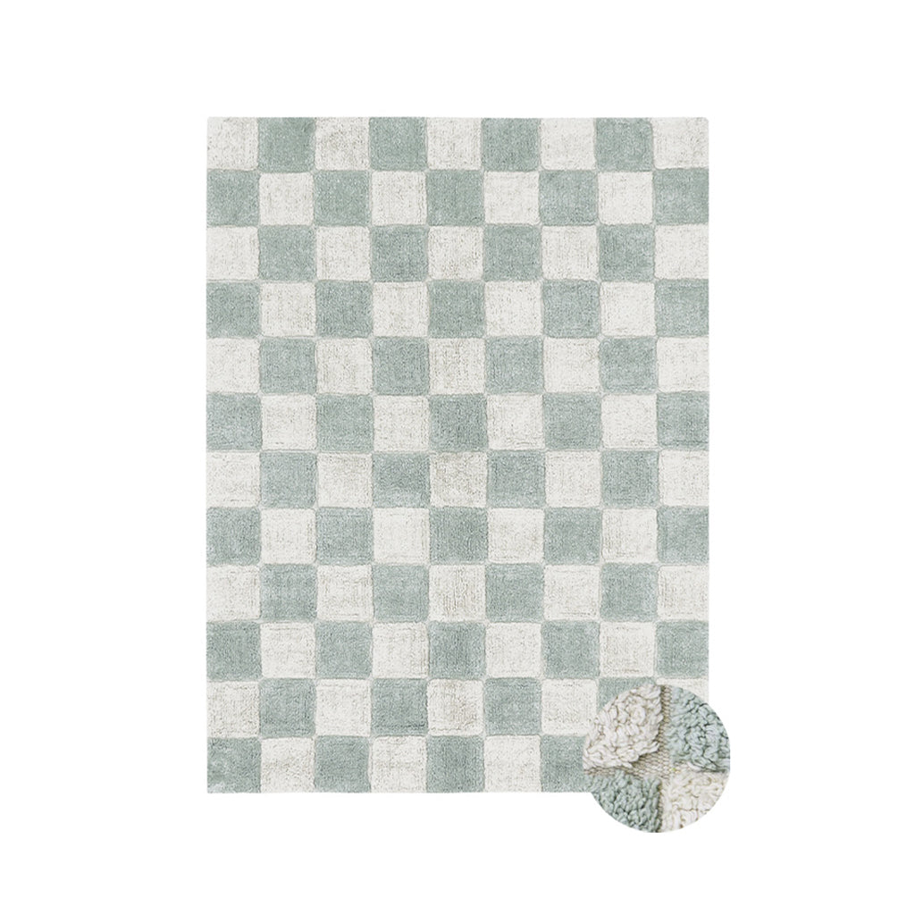 Lorena Canals vaskbart gulvteppe, Tiles Blue Sage - flere str.