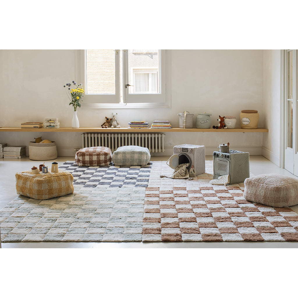 Lorena Canals vaskbart gulvteppe, Tiles Blue Sage - flere str.