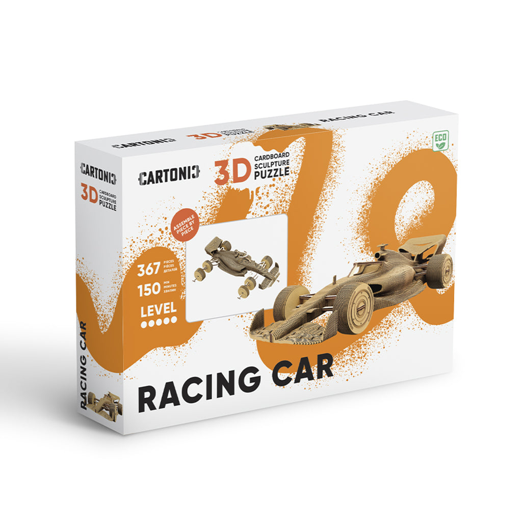 Cartonic 3D Puslespill, Bygg ditt eget papirkunstverk – Racerbil