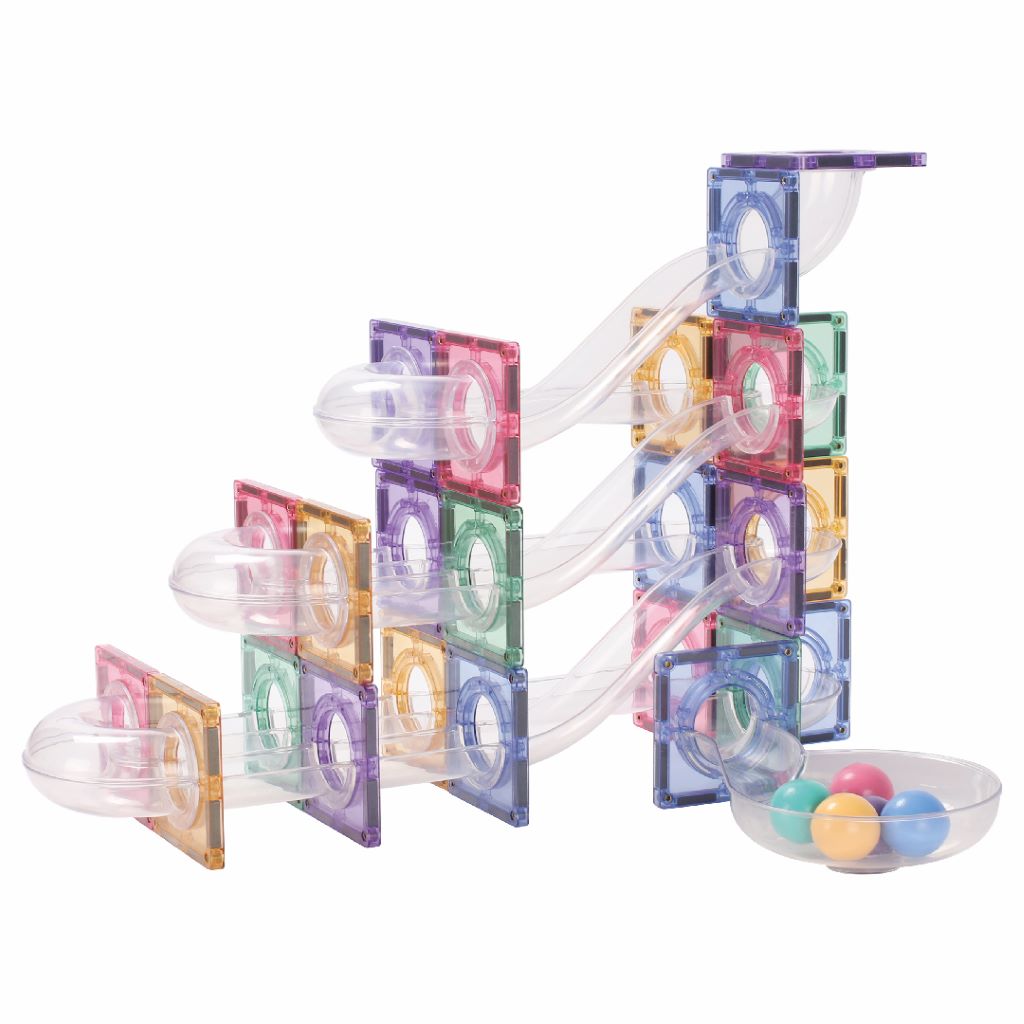 Cleverclixx Magnetisk byggelek, Ball Run Creative pack, Patel 70 stk
