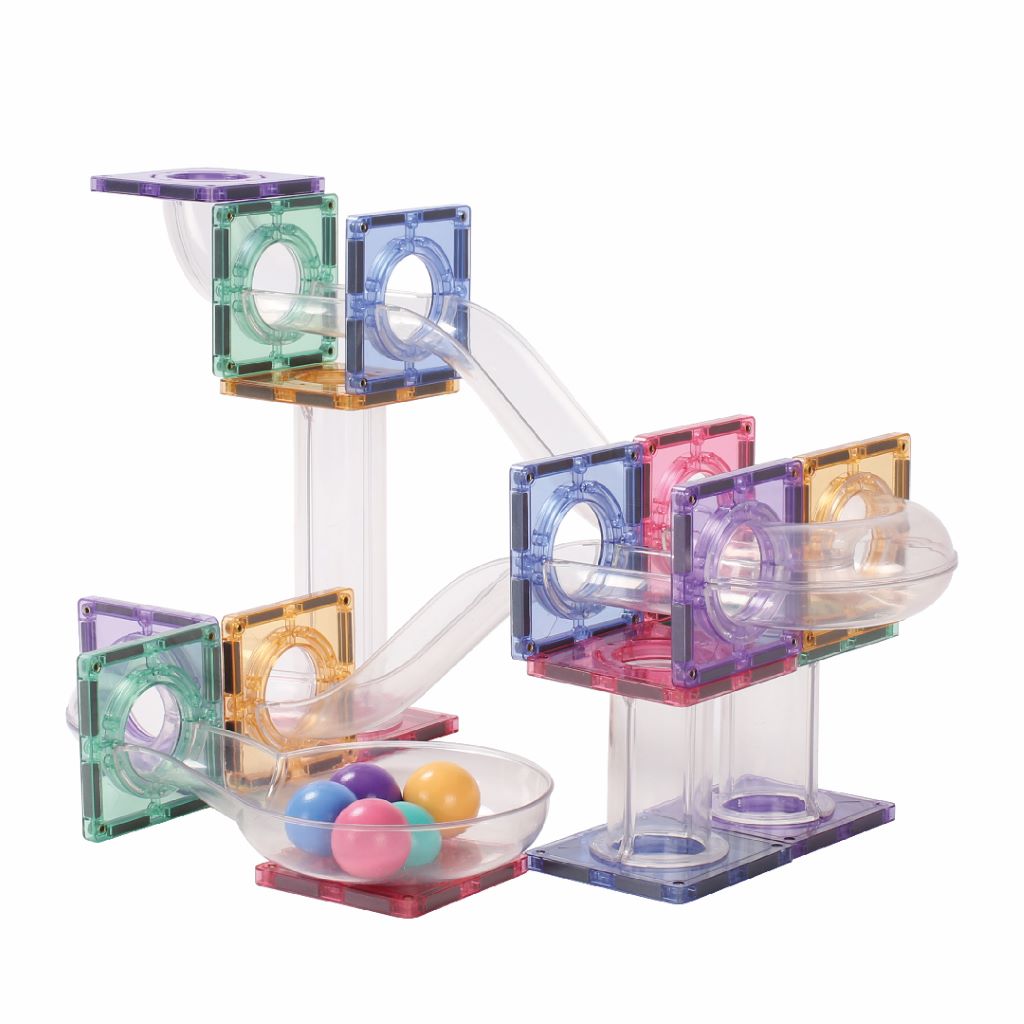 Cleverclixx Magnetisk byggelek, Ball Run Creative pack, Patel 70 stk