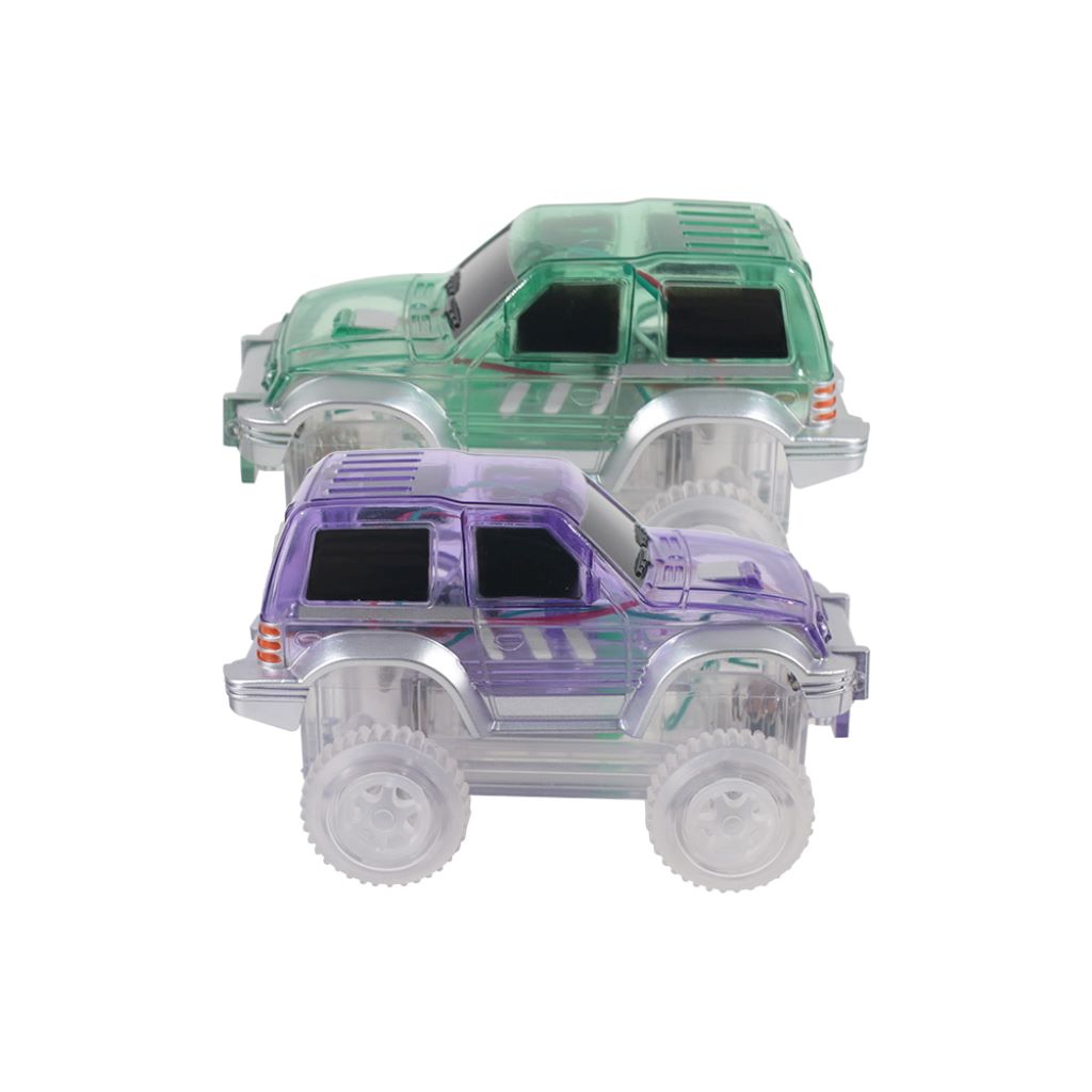 Cleverclixx Magnetisk byggeleg, Race track car – Pastellgrønn