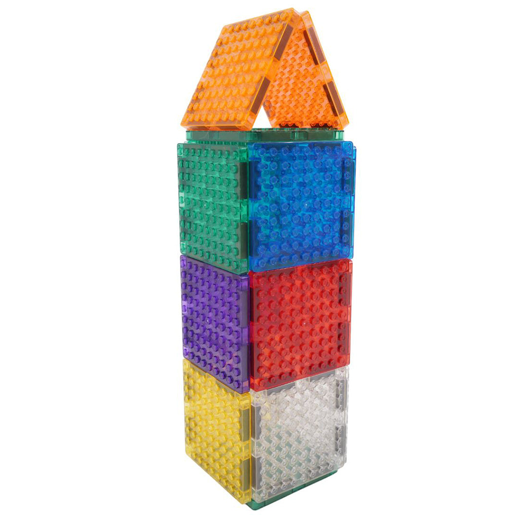 Cleverclixx Magnetisk byggesett, Brick Tiles Intense – 16 deler