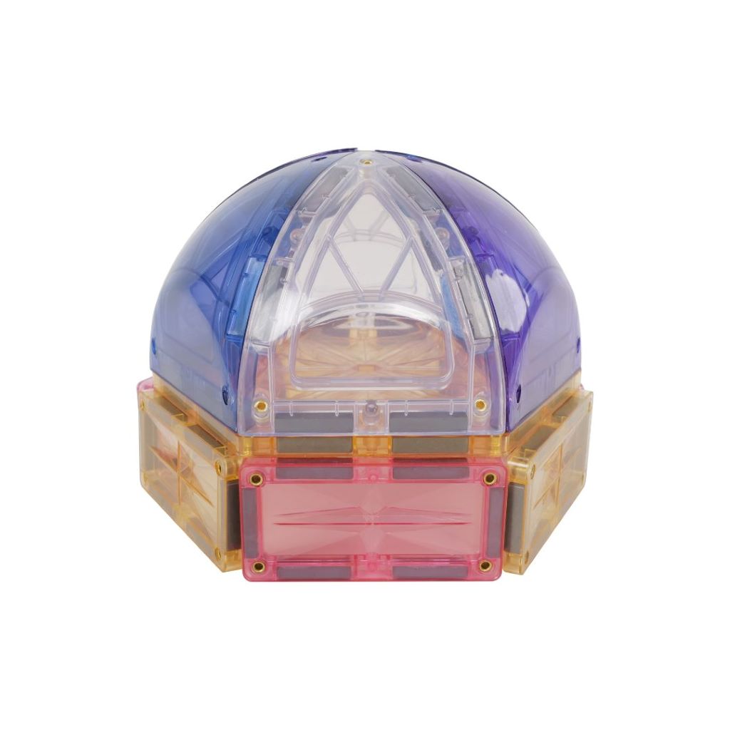 Cleverclixx Magnetisk byggesett, Small Curved pack Pastel, 34 deler