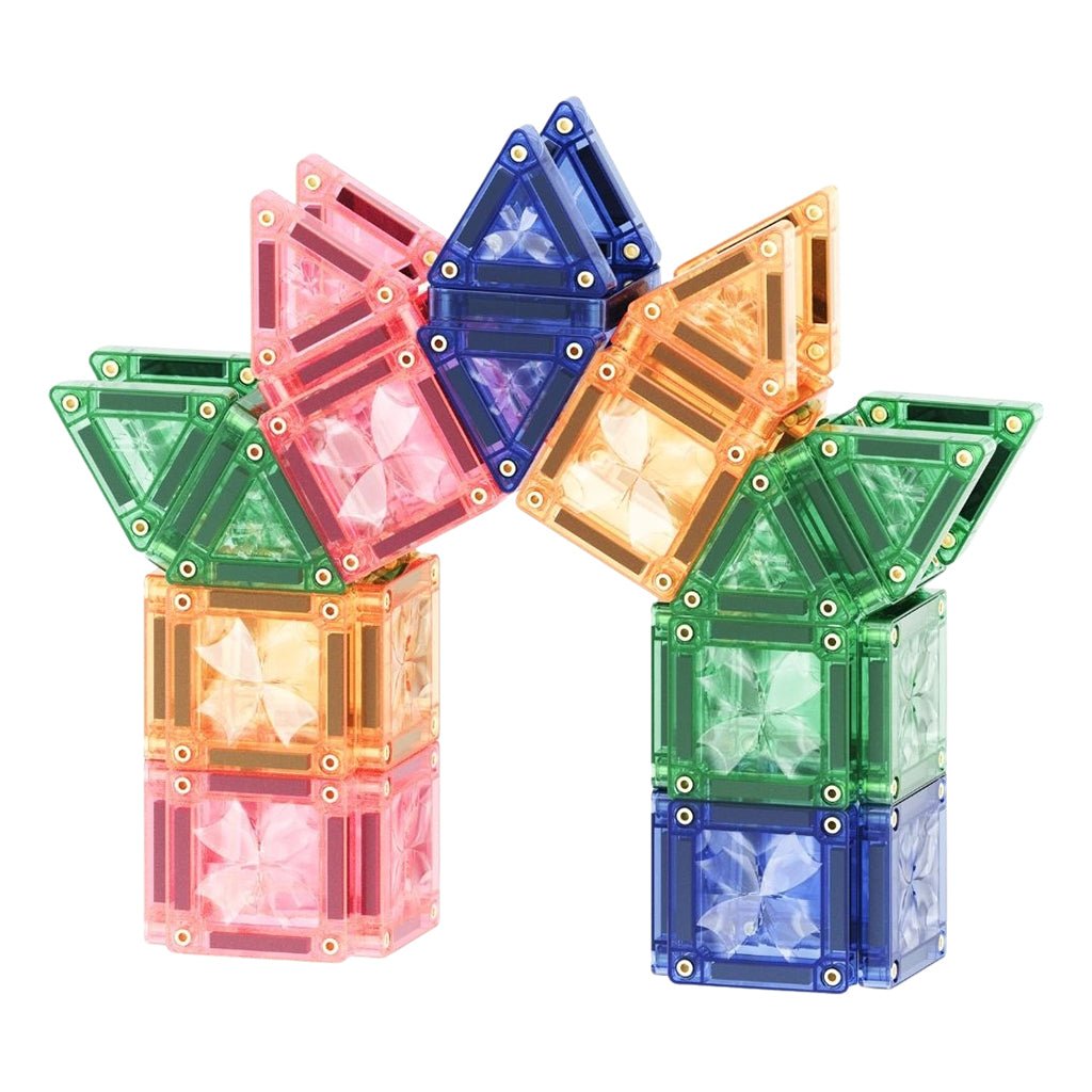 Cleverclixx Magnetisk Reisesett, Byggeleke, Mini Tiles Pack Pastel - 28 pcs