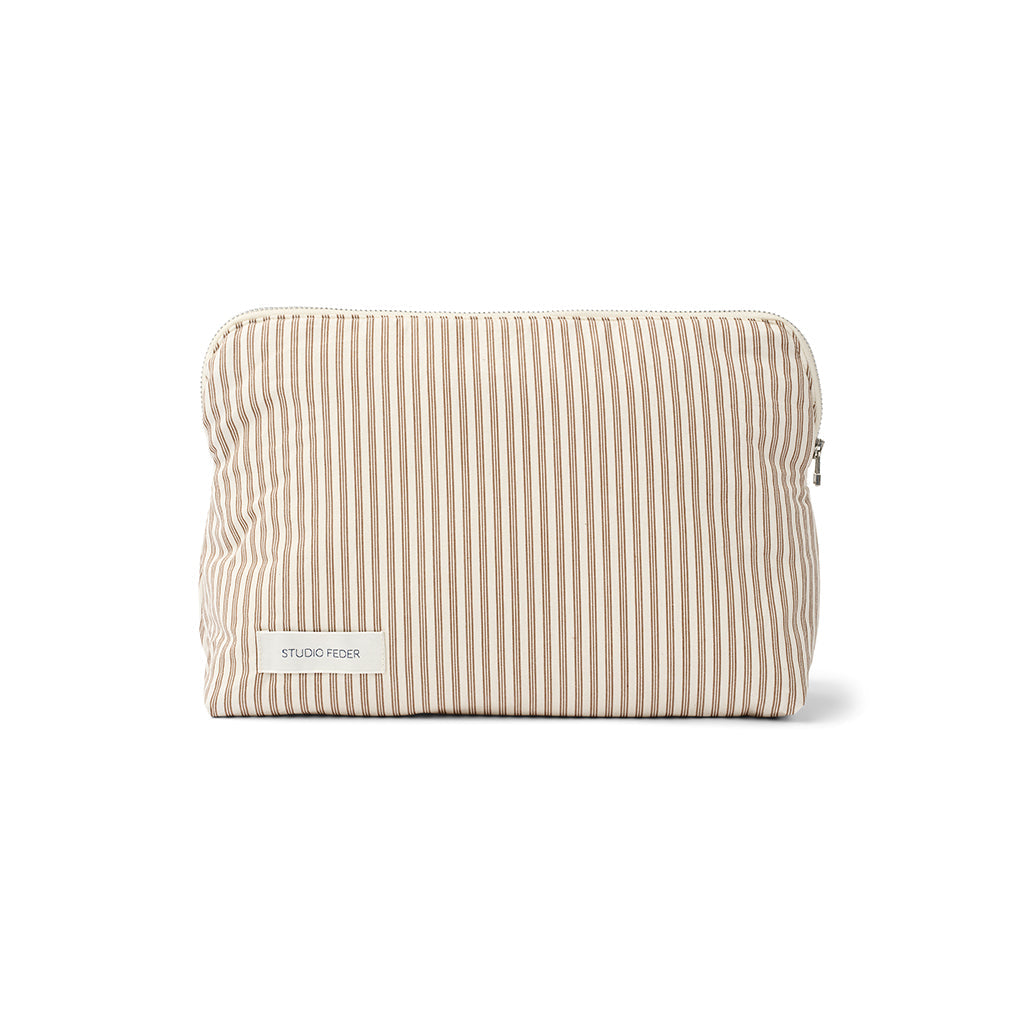 Studio Feder toilettaske, Celia - Brown beach stripe
