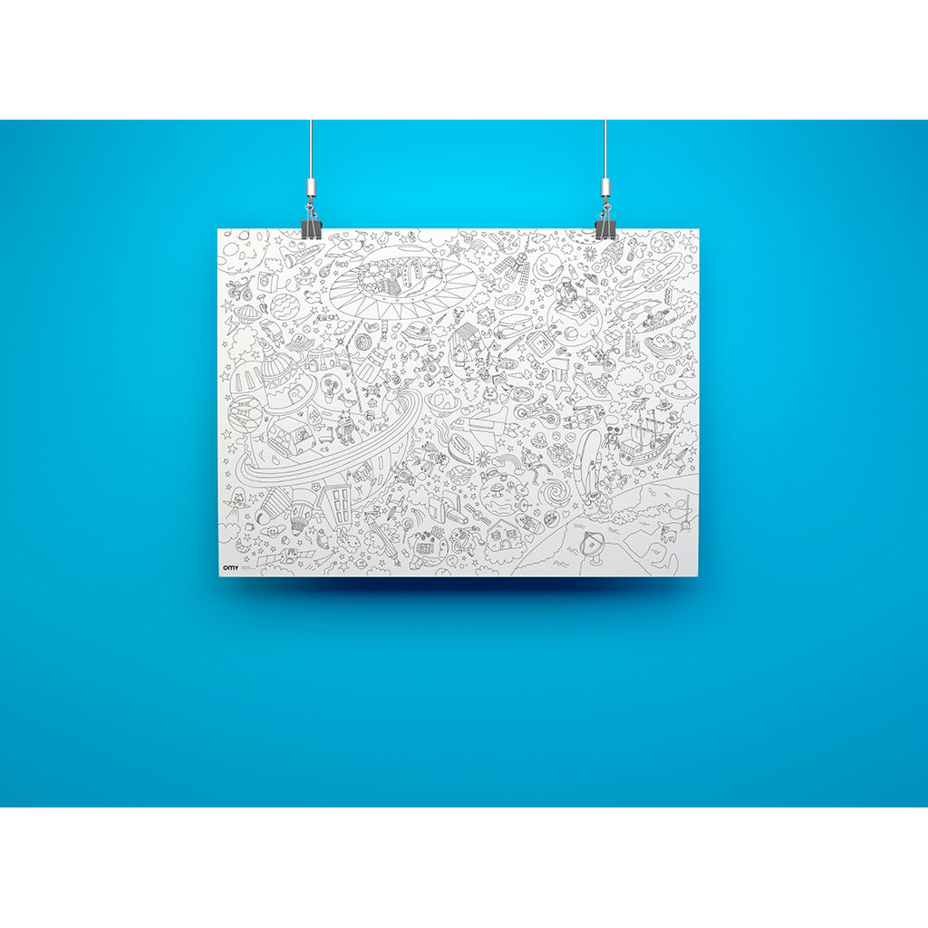 Omy stor plakat til fargelegging, 70 x 100 cm - Cosmos
