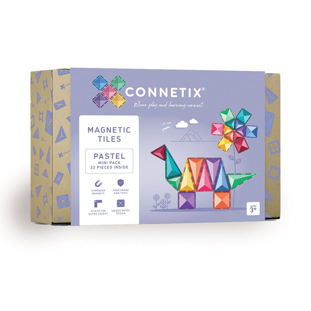 Connetix magnetisk byggesett, Mini Pack, 32 deler - Pastell