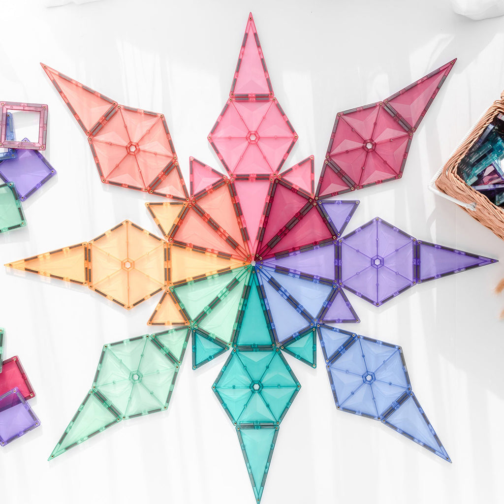 Connetix magnetisk byggesett, Geometry Pack, 40 deler – Pastel