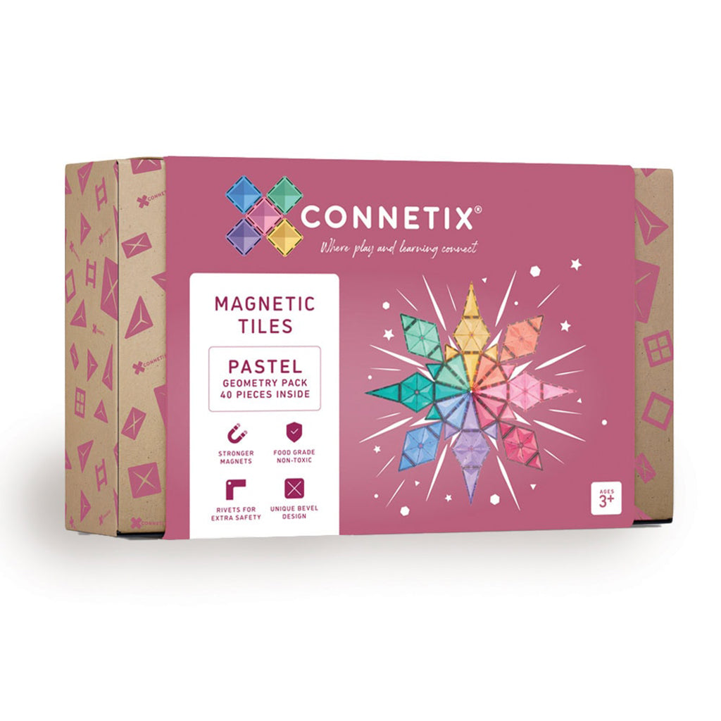 Connetix geometrisk byggesæt 40 dele i pastel farver