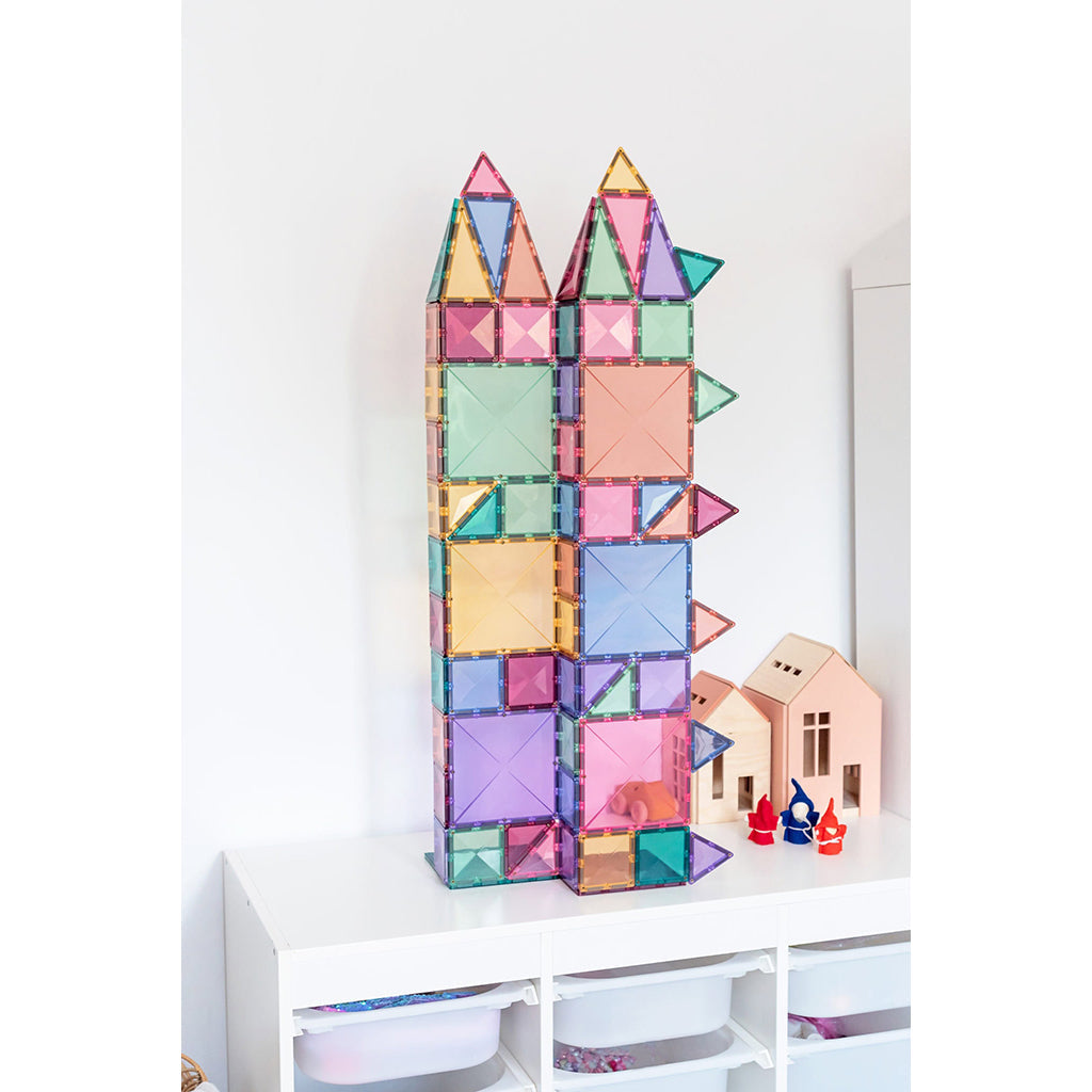 Connetix magnetisk byggesett, Starter pack, 60 deler - Pastell