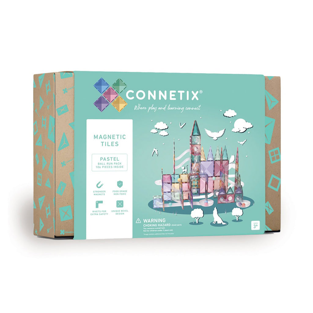 Connetix magnetisk byggesæt, Ball Run Pack, 106 dele - Pastel