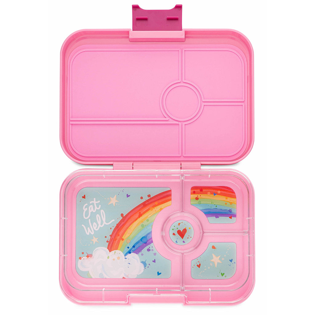 Yumbox XL matboks med 4 rom, Tapas – Capri pink/Rainbow tray