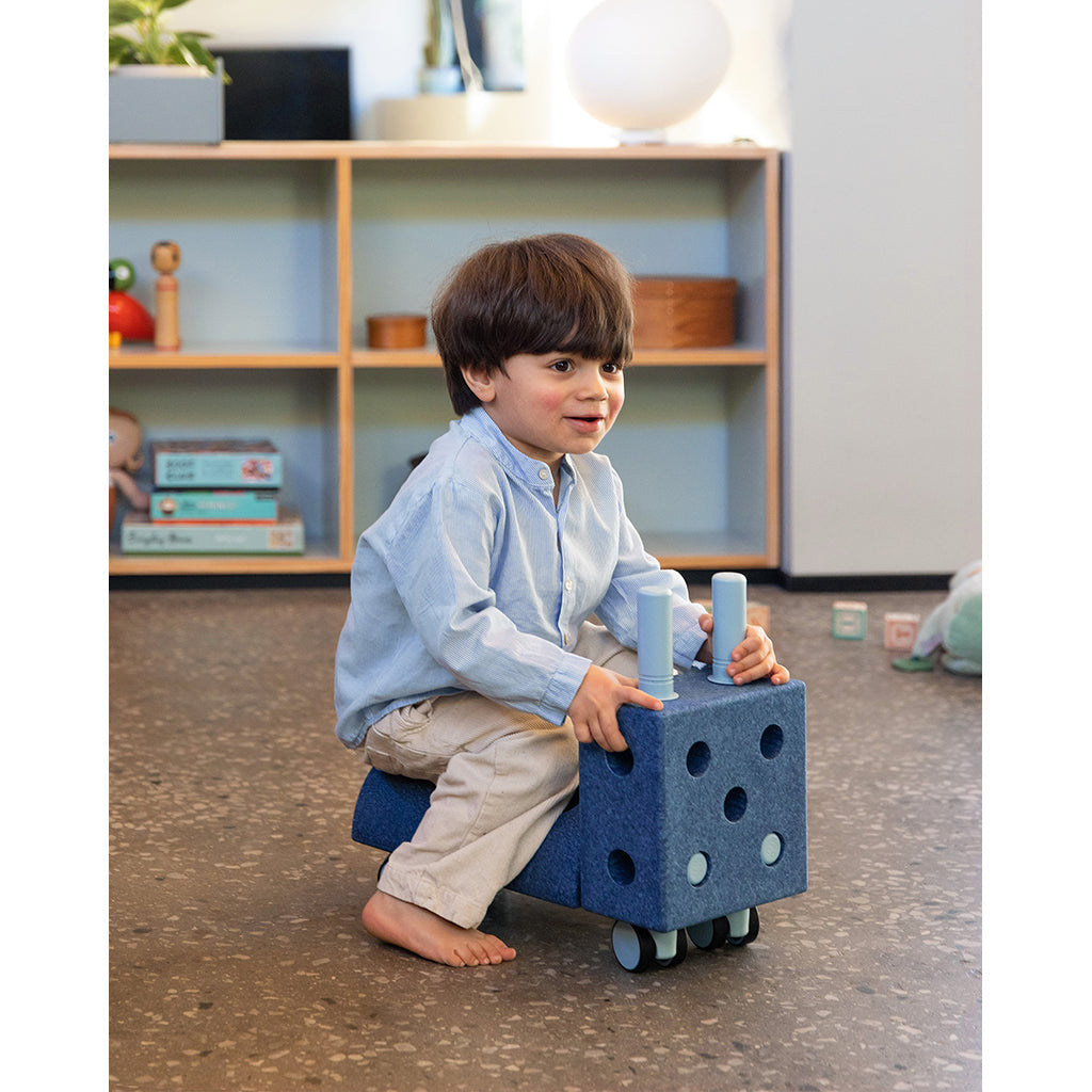 Modu byggeklosser i skum, Curiosity sett, 13 deler - Deep Blue / Sky Blue