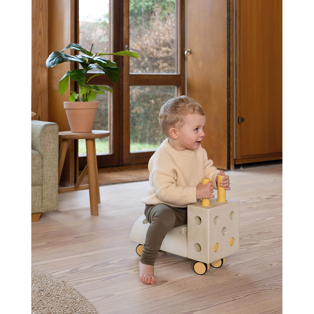 Modu byggleketøy i skum, Curiosity sett, 14 deler - Sand Grey / Honey Yellow