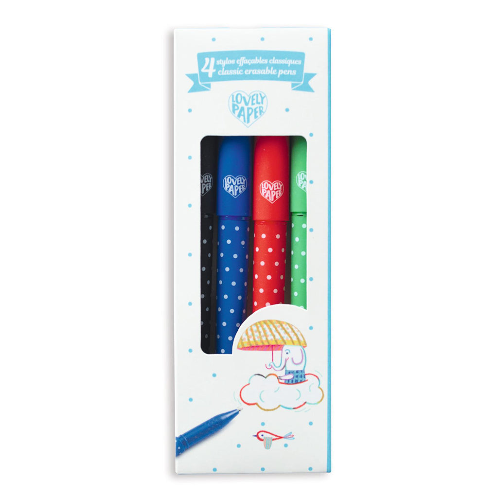 Djeco Lovely paper, 4 utslettbare kulepenner – Klassisk