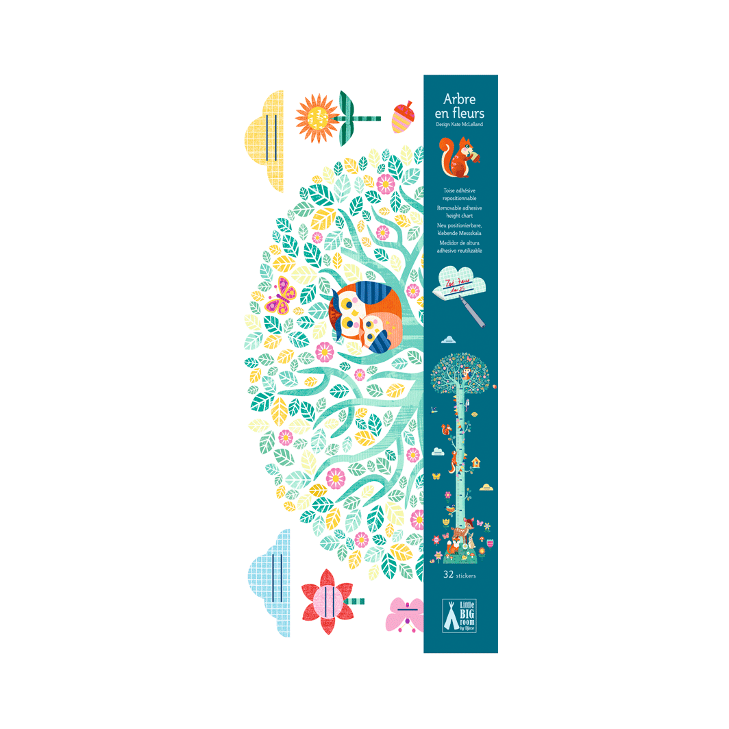 Djeco wallsticker, høydemåler m. skogens dyr.