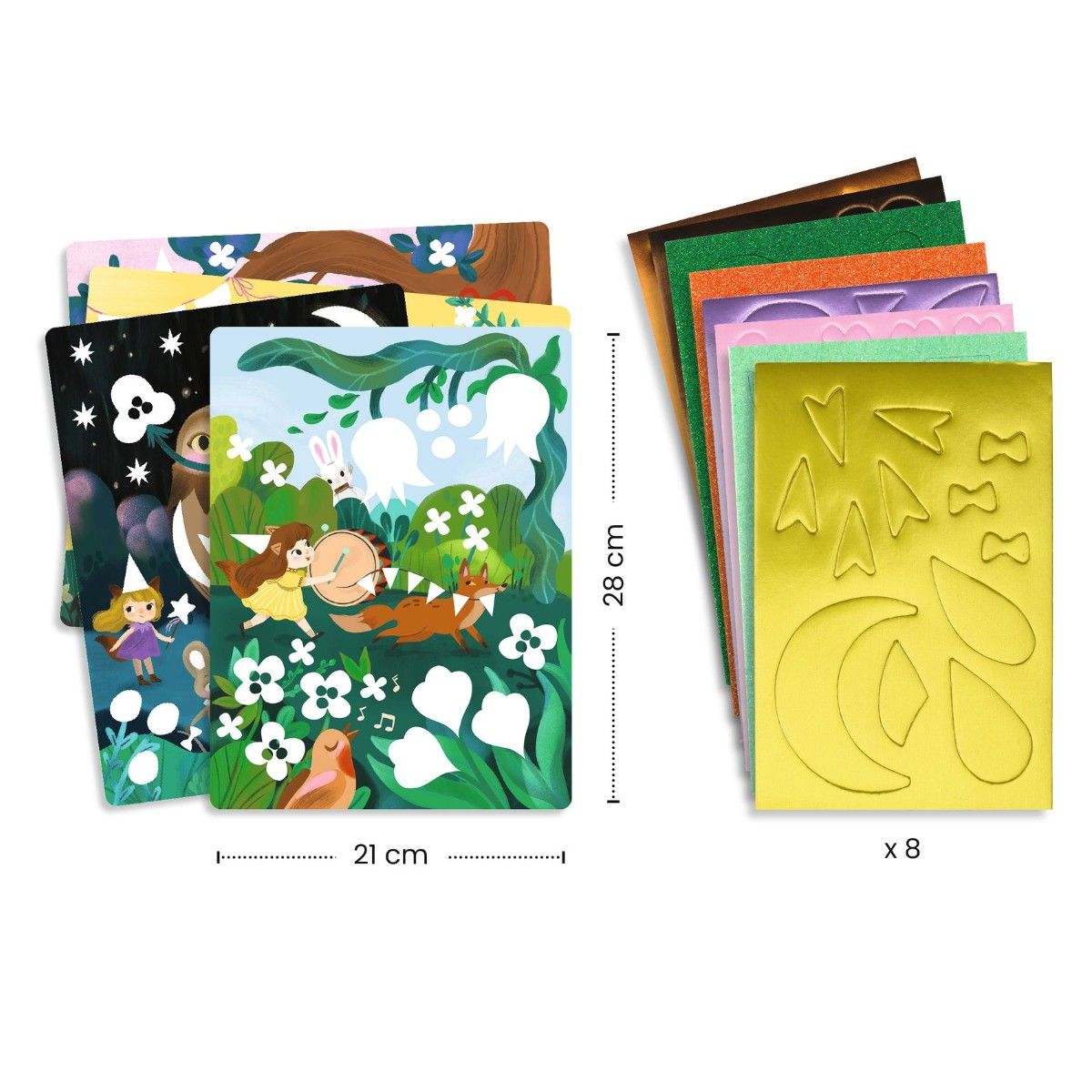Djeco Kreativ collage, Skum moro – Glitrende fester