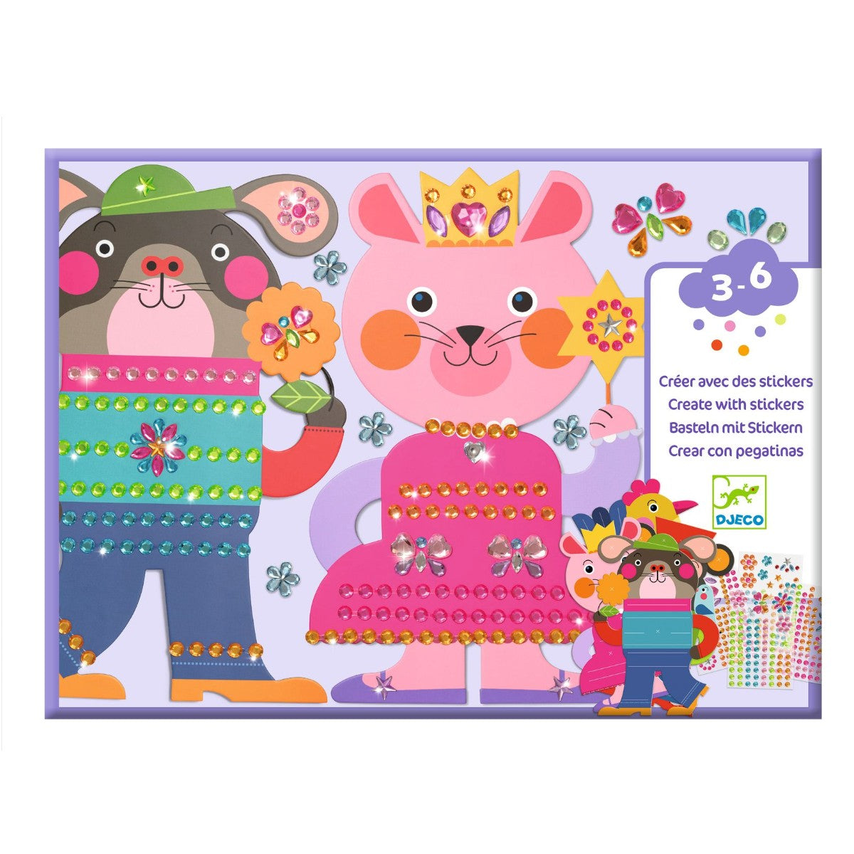 Djeco klistremerker, Dyr som glitrer