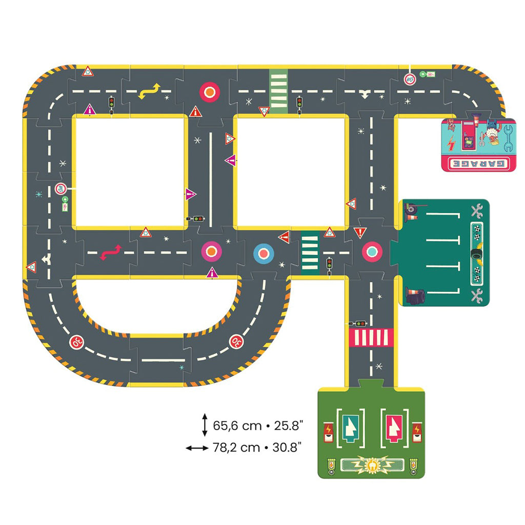 Djeco Crazy Motors puslespill, Vei - 26 brikker