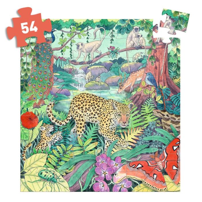 Djeco Silhuett puslespill, Jungle – 54 brikker