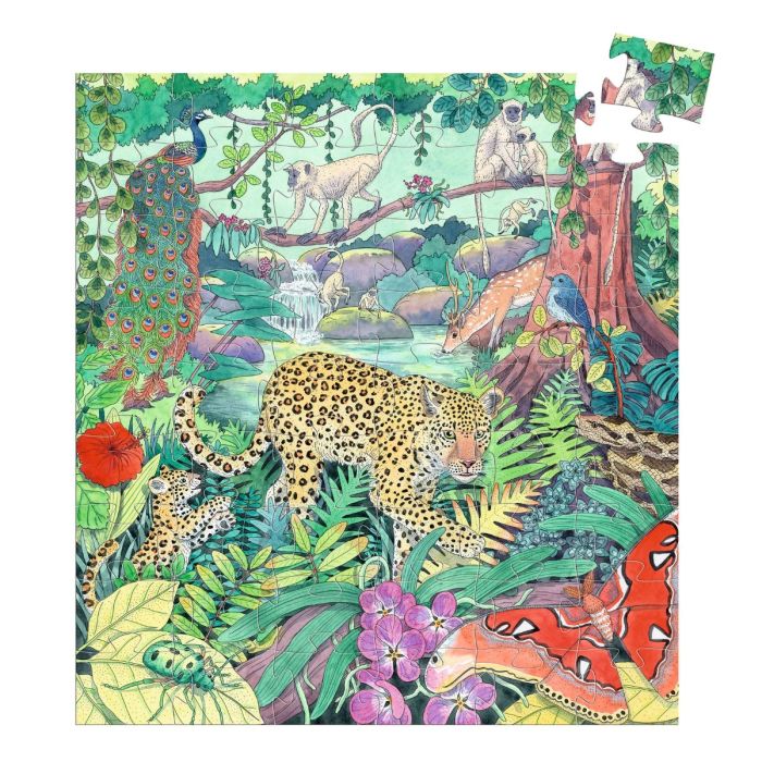 Djeco Silhuett puslespill, Jungle – 54 brikker