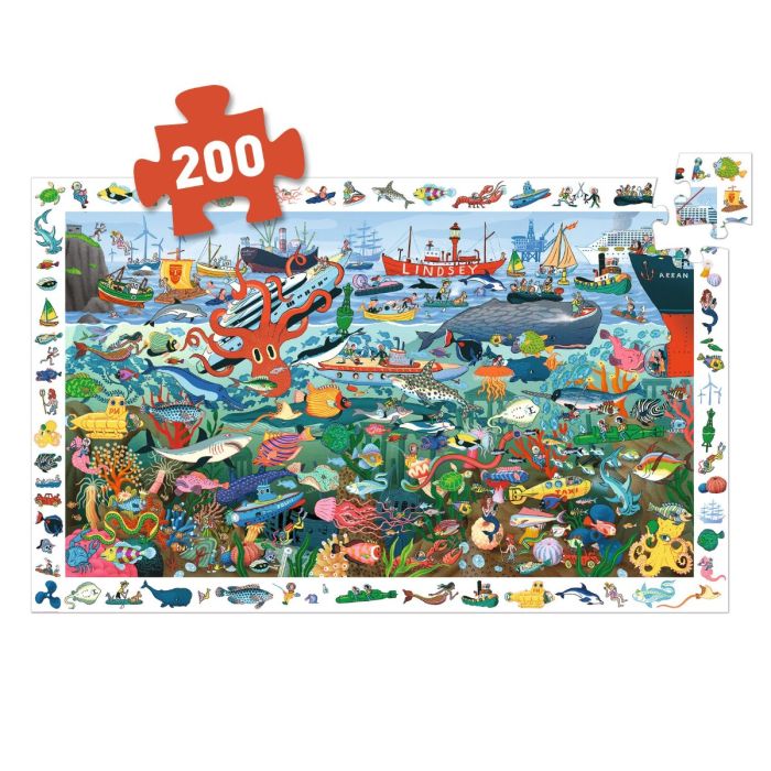 Djeco Observasjonspuslespill, Havets hemmeligheter - 200 brikker