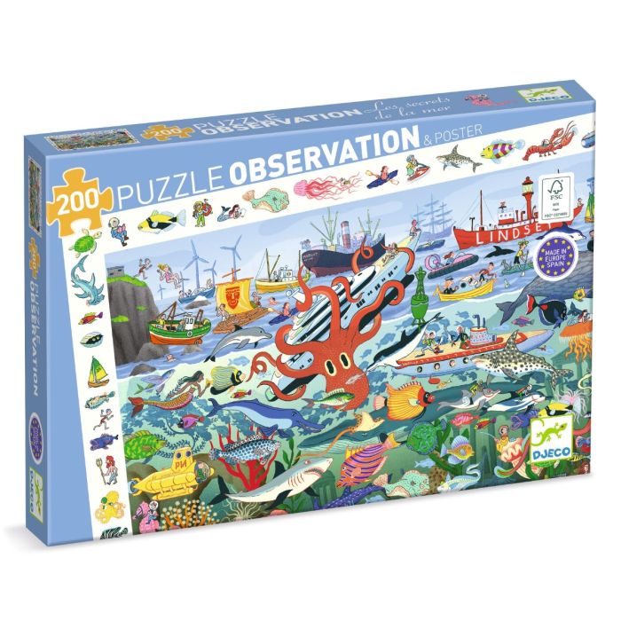 Djeco Observationspuslespil, Havets hemmeligheder - 200 brikker