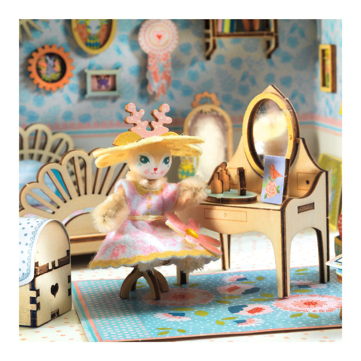 Djeco Mi House, DIY, miniatyr dukkehus - Alba
