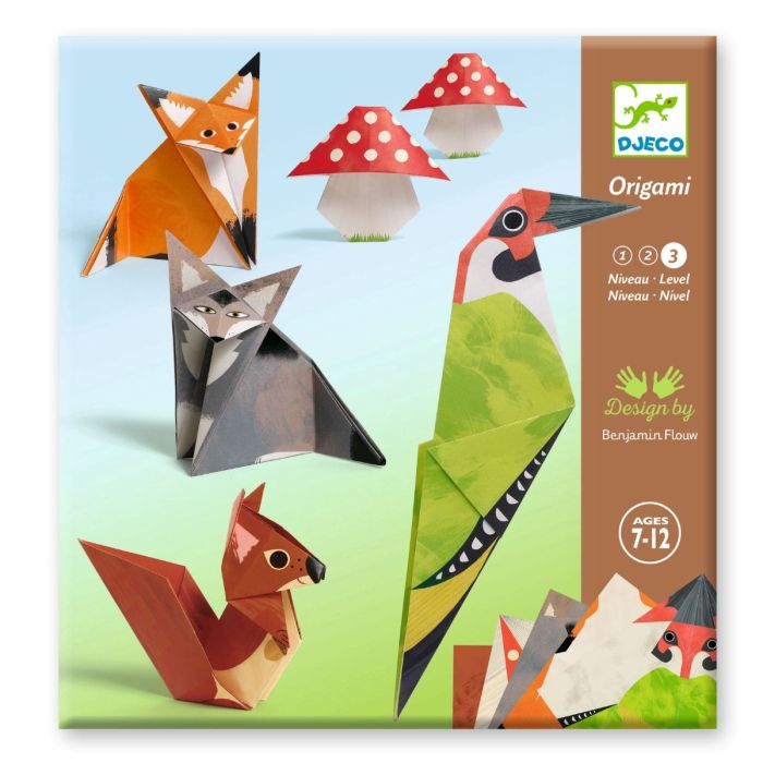 Djeco Origami, Skoven, Fold skovdyr - Niveau 3