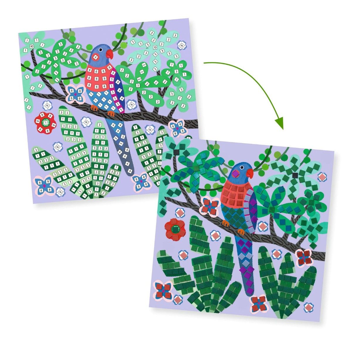 Djeco Mosaikk, Jungelens fugler