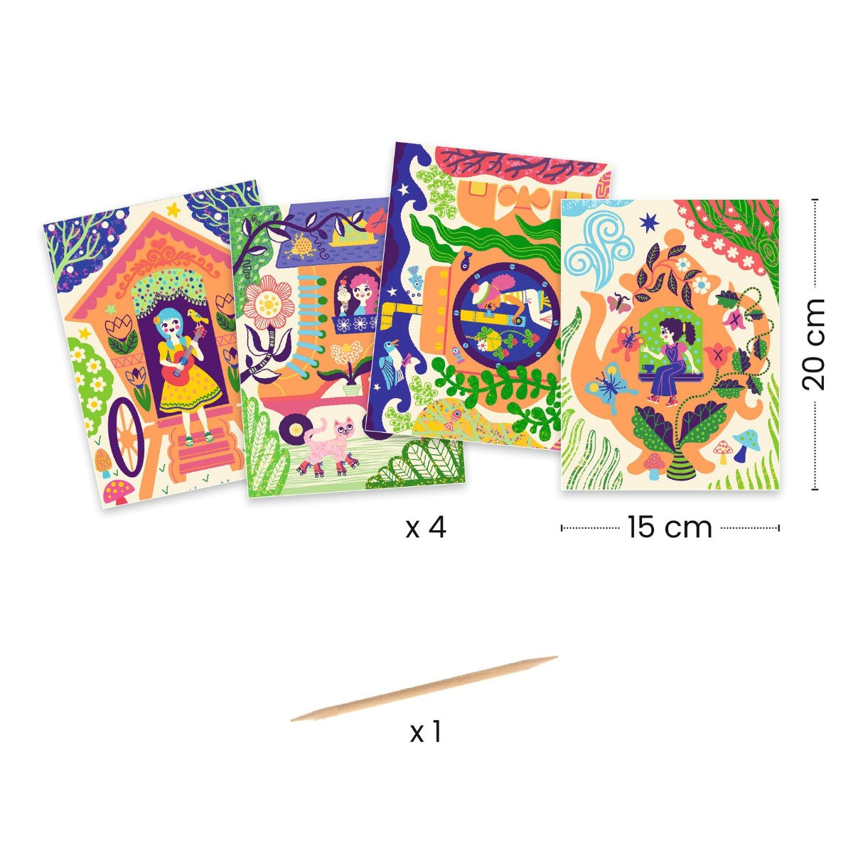 Djeco Kreativ Scratch, Skøre huse DJ09713