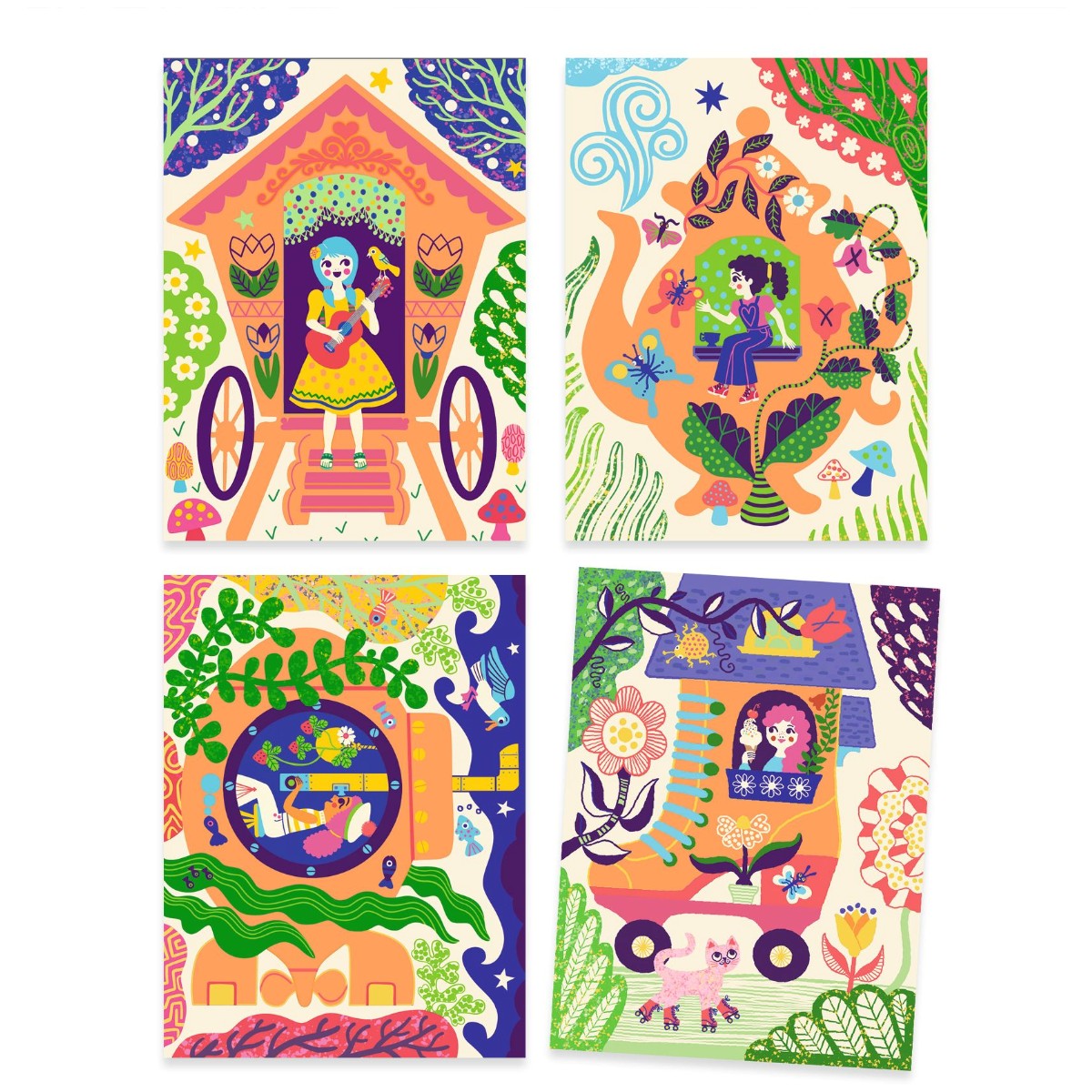 Djeco Kreativ Scratch, Skøre huse DJ09713