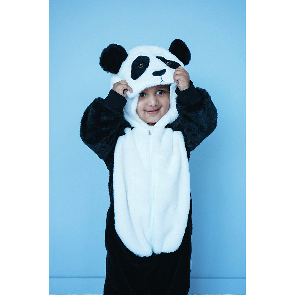 Panda jumpsuit dyrekostume til børn, 3-4 år