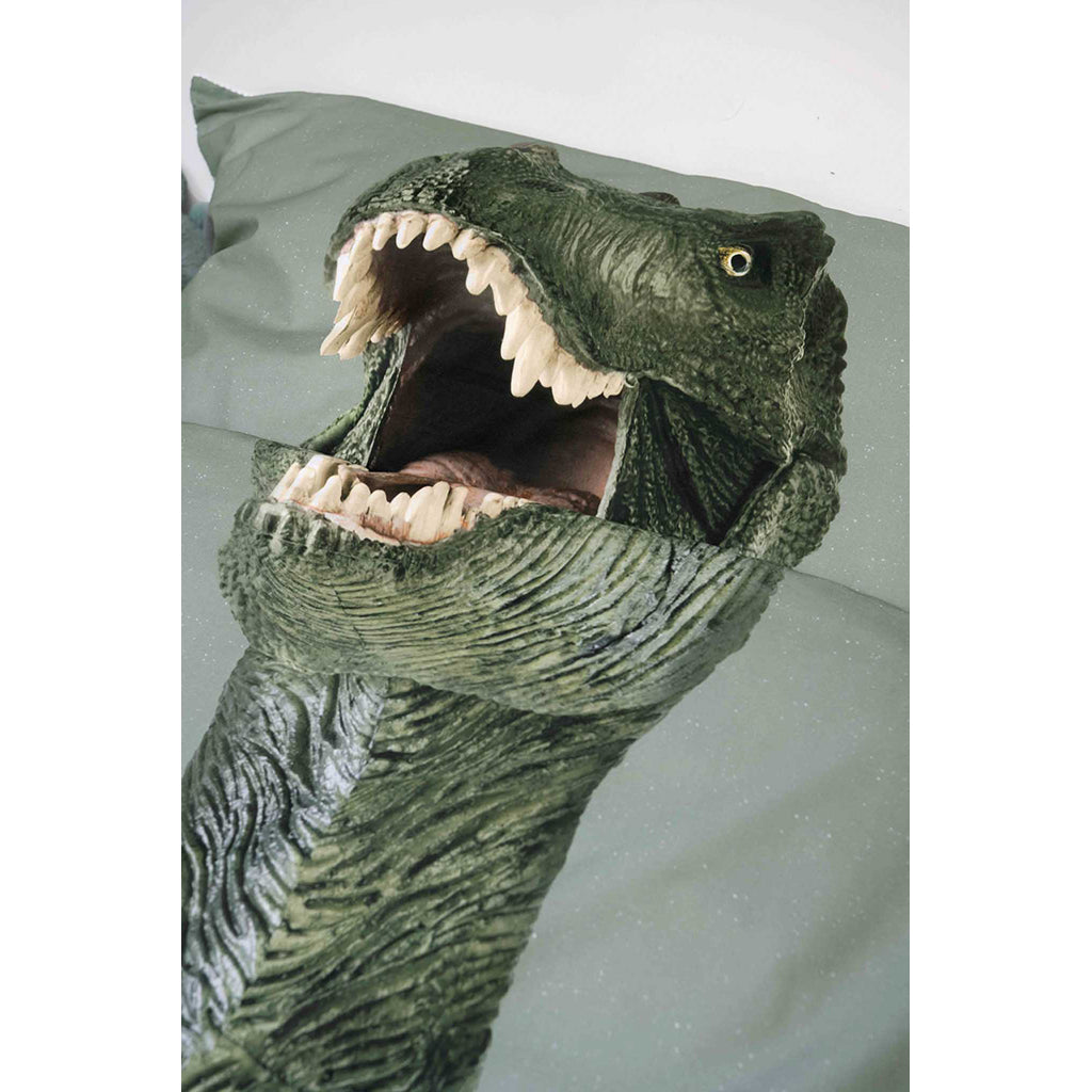 Snurk voksen sengetøy, økologisk - Dino green