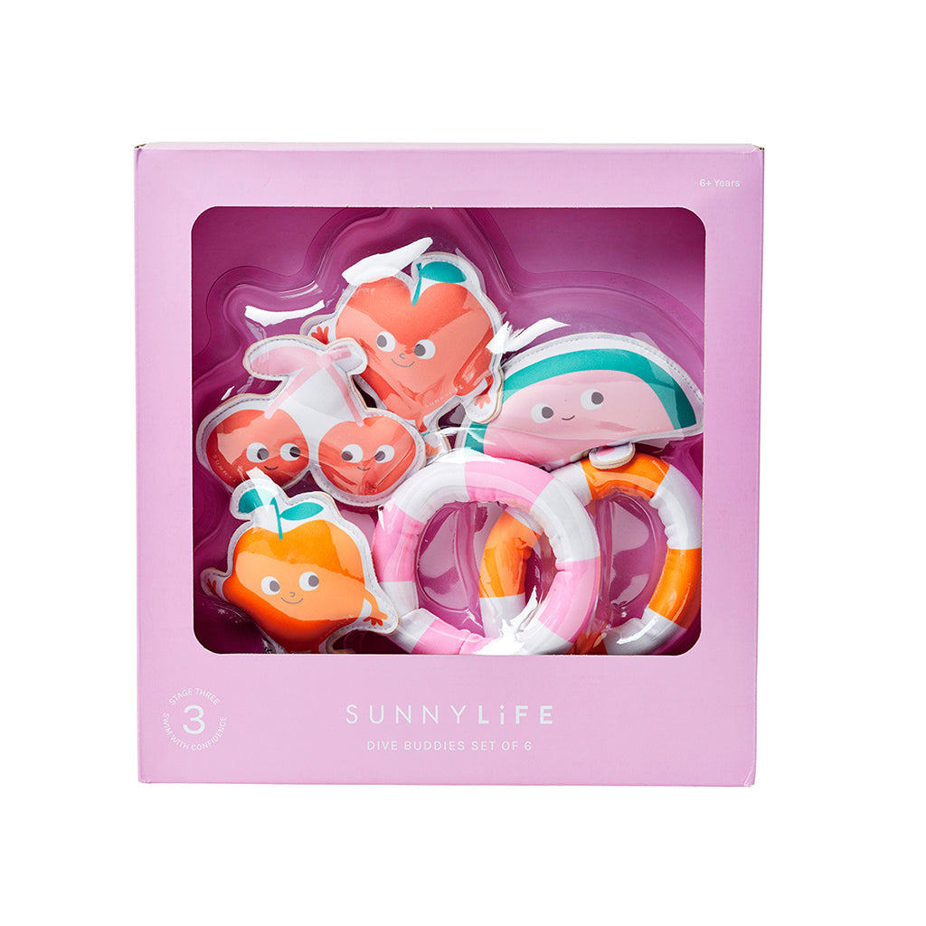 Sunnylife Dykkervenner, Peach Multi sett med 6 stk.