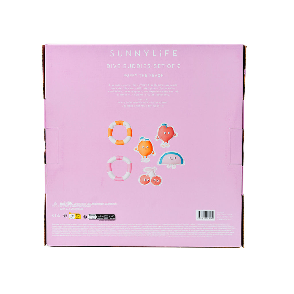 Sunnylife Dykkervenner, Peach Multi sett med 6 stk.
