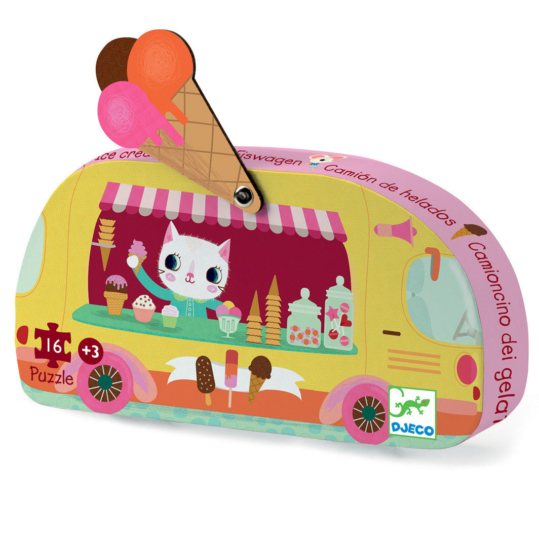 Djeco silhuettpuslespill, Ice creme truck - 16 brikker