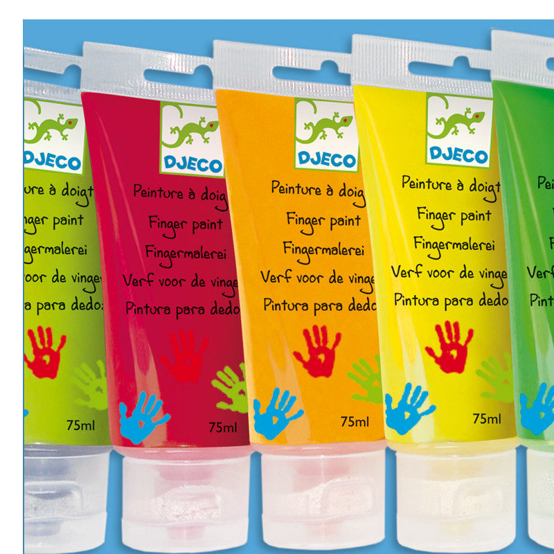 Djeco fingermaling, 6 farger på tube